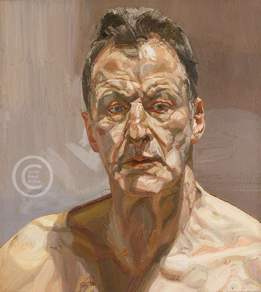 Lucian-Freud-"Reflection-(Self-Portrait)"-1985-Oil-on-Canvas-56.2cmx51cm