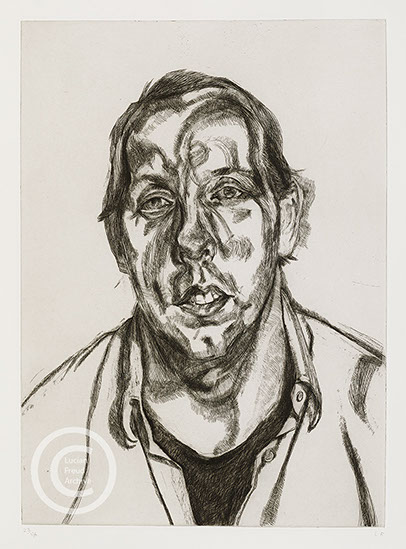 Lucian Freud "A Portrait of David" 1998 Etching (ed of 46) 77.2cmx60cm