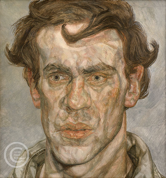 Lucian Freud "A Young Painter" 1957-1958 Oil on Canvas 40.8cm x 39