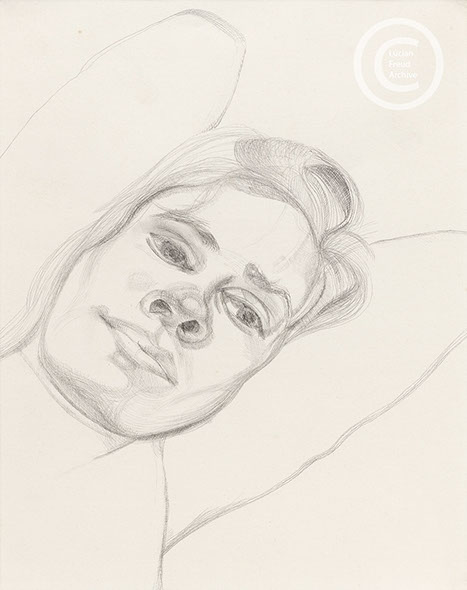 Lucian Freud 'Alice' 1974 Pencil on Paper 19.3cmx24.4cm