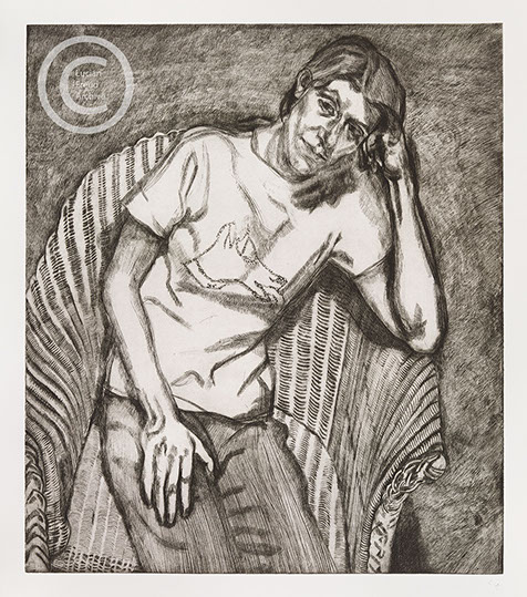 Lucian Freud "Bella in Her Pluto T-Shirt" 1995 Etching (ed of 36) 68.5cmx59.7cm