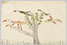 Lucian Freud 'Birds inTree' c1930 Crayon on paper 14cmx21cm