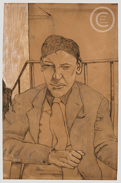 Lucian Freud 'Boy on a Balcony' 1944 Conte and Crayon on paper 53.3cmx35.5cm