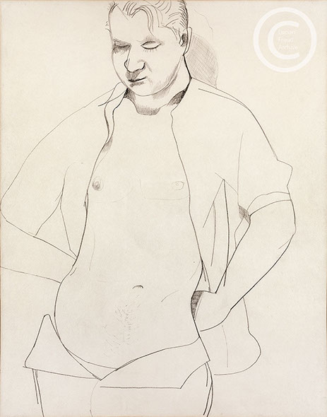 Lucian Freud 'Francis Bacon (ll)' 1951 Crayon and Chalk on Paper 54.7cmx42cm