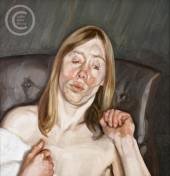 Lucian Freud "Girl Holding a Towel" 1967 Oil on Canvas 51cmx51cm