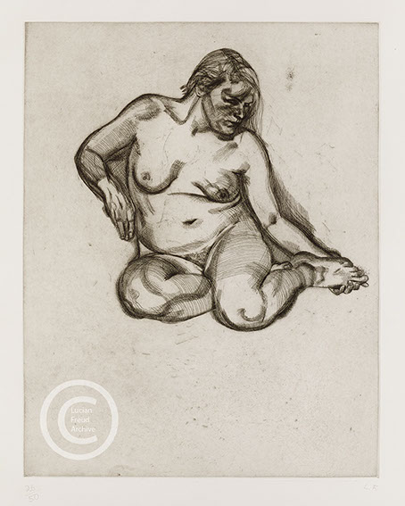 Lucian Freud "Girl Holding Her Foot" 1985 Etching (ed of 50) 69cmx54cm