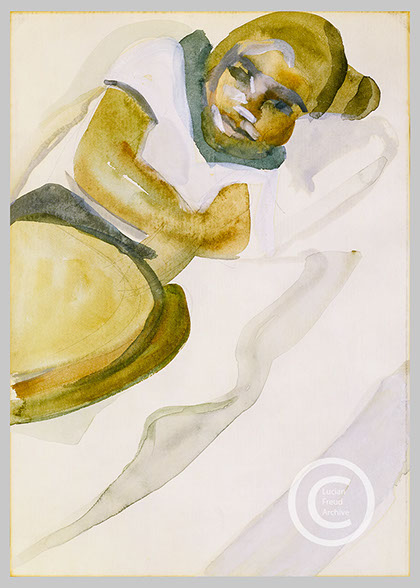 Lucian Freud 'Girl Resting' 1961 Watercolour and Pencil on paper 24.2cmx33.6cm