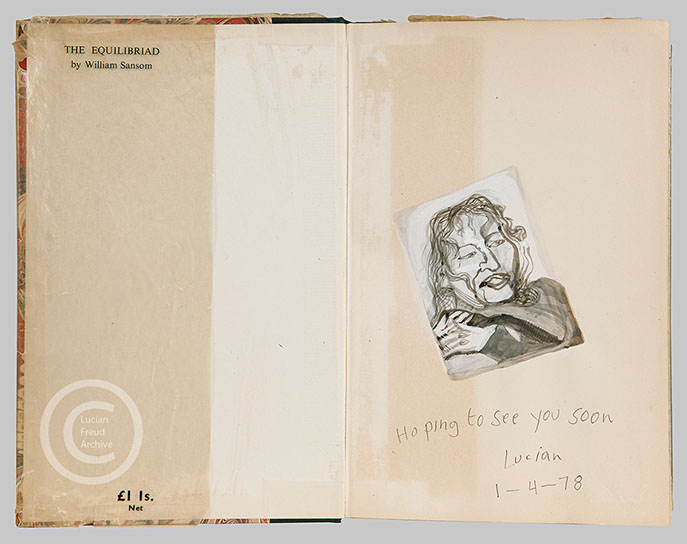 Lucian Freud 'Head and Shoulders of a Woman' 1978 Watercolour and Gouache on Book 