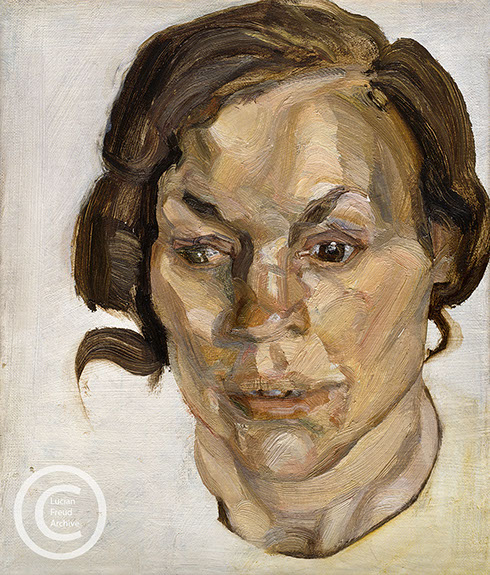 Lucian Freud "Head of a Woman" 1970 Oil on Canvas 24cmx18cm