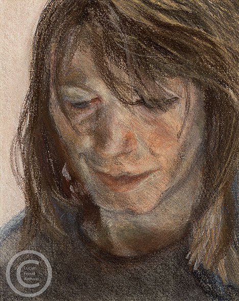Lucian Freud 'Head of a Woman' 1988 Pastel and Charcoal on paper 24.4cmx19.4cm