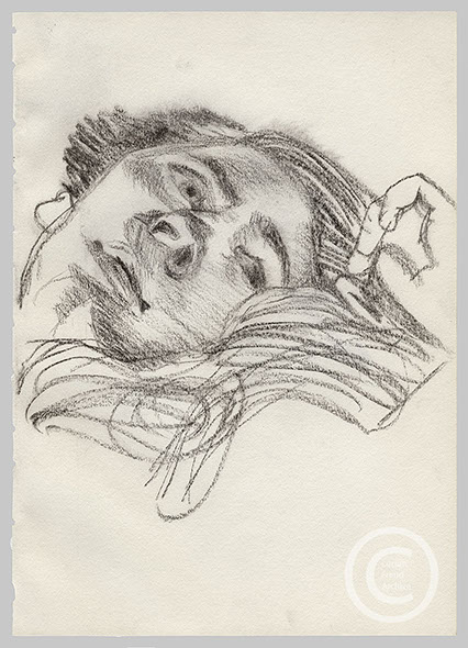 Lucian Freud 'Head of a Woman' c1979 Pencil on Paper 25.4cmx18cm