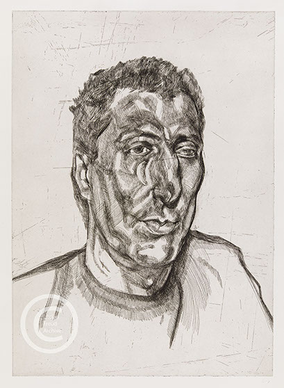 Lucian Freud "Head of Ali" 1999 Etching (ed of 46) 60cmx43.2cm