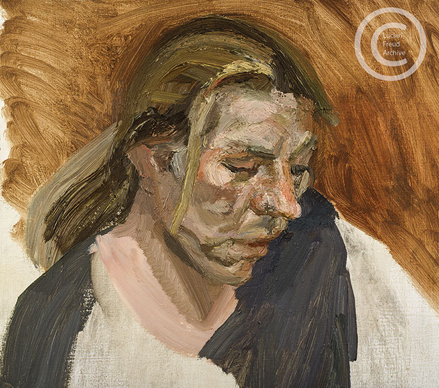 "Head of Ib Reading (Study for Picture)" 1999 Oil on Canvas 30.1cmx33.9cm