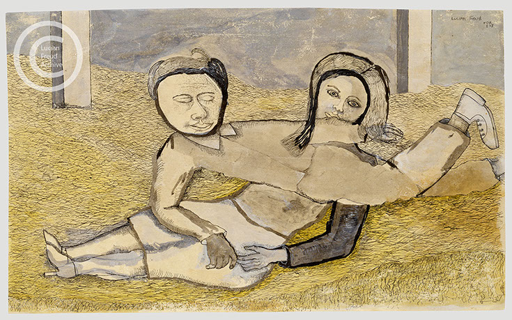 Lucian Freud 'In the Silo Tower' 1940-1941 Ink and Watercolor on Paper 20.5cmx32.4cm