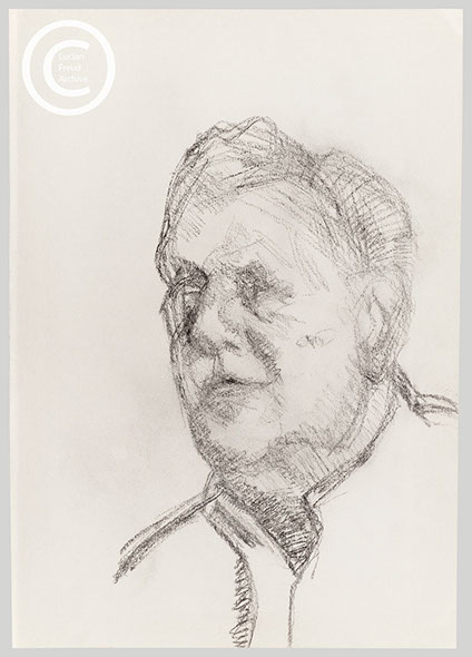 Lucian Freud 'John Richardson' c1998 Charcoal on paper 41.1cmx29.1cm
