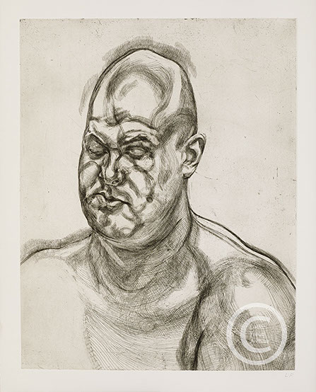 Lucian Freud "Large Head" 1993 Etching (ed of 40) 69.4cmx54cm