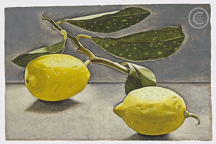 Lucian Freud "Lemon Sprig"&nbsp; 1947&nbsp; Oil on Board&nbsp; 15.2cm x 23.5cm&nbsp;&nbsp;&nbsp;&nbsp;&nbsp;&nbsp;&nbsp;&nbsp;&nbsp;&nbsp;&nbsp; 