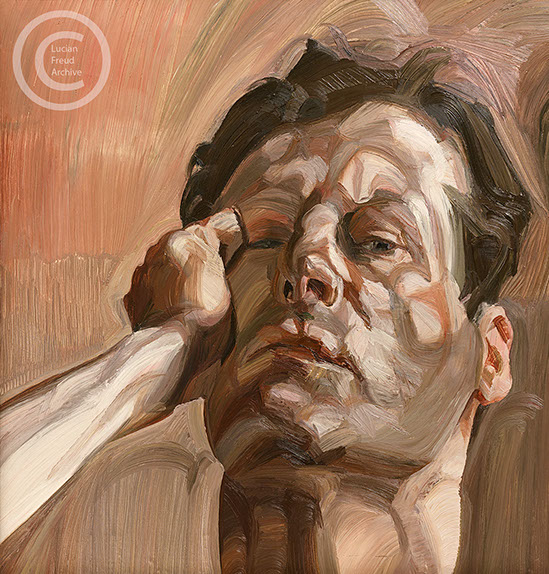 Lucian Freud "Man's Head (Self Portrait 1)" 1963 Oil on Canvas 53.3cm x 50cm