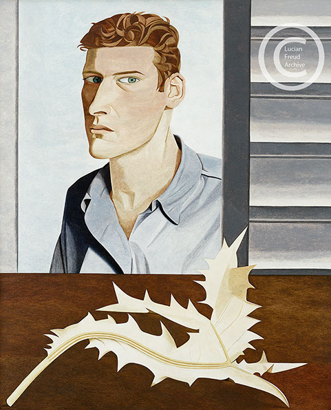 Lucian Freud "Man with a Thistle (Self Portrait)"&nbsp; 1946&nbsp;&nbsp; Oil on Canvas&nbsp;&nbsp; 61cm x 50.2cm