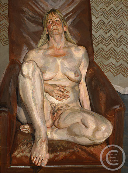 "Naked Portrait in a Red Chair" Oil on Canvas 1999 112.3cmx90cm