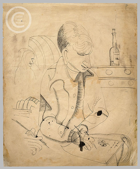 Lucian Freud 'Portrait of an Artist' c1942-1943 Crayon on paper 37cmx23.8cm