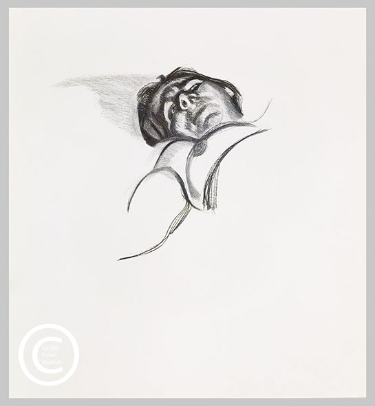 Lucian Freud 'Reclining Woman' 1989 Charcoal on Paper 51cmx46.5cm