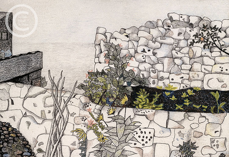 Lucian Freud 'Seaside Garden' 1944 Ink and Crayon on Paper Dimensions Unknown