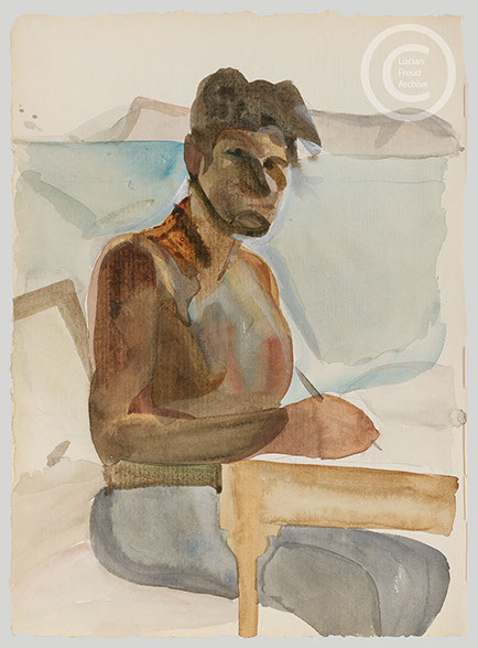 Lucian Freud 'Self Portrait' 1961 Watercolour on Paper 34.6cmx24.8cm