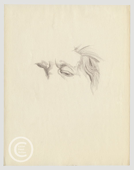 Lucian Freud 'Self-Portrait' 1970's Pencil on Paper 32.5cmx25