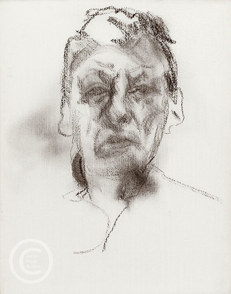 Lucian Freud 'Self Portrait' 1981 Charcoal on paper 33cmx25cm
