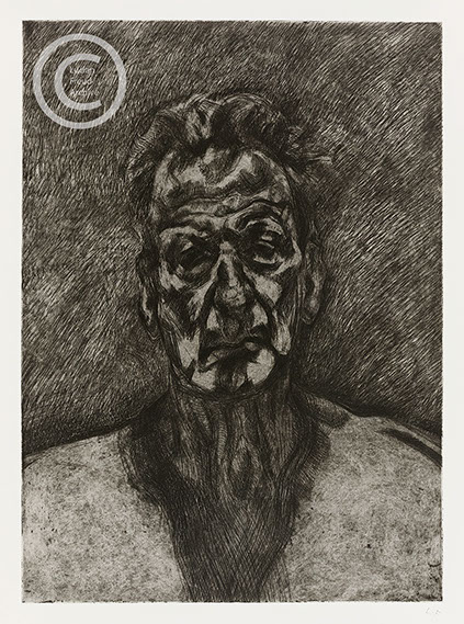 Lucian Freud "Self-Portrait-Reflection" 1996 Etching (ed of 46) 59.7cmx43.2cm