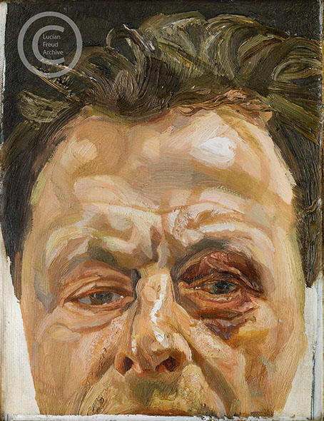 Lucian Freud "Self Portrait with a Black Eye" 1969-1970 Oil on Canvas 18.8cmx14cm