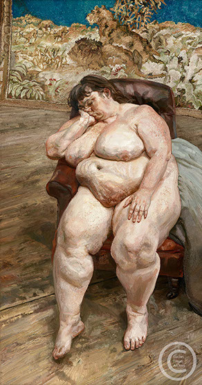 "Sleeping by the Lion Carpet" 1996 Oil on Canvas 228cmx121cm