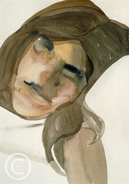 Lucian Freud 'Sleeping Girl' 1961 Watercolour on Paper 33cmx23.5cm
