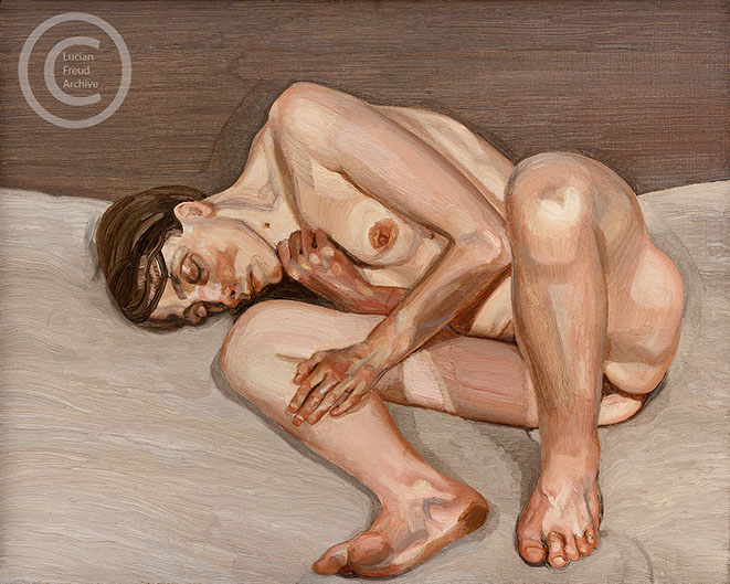 Lucian Freud "Small Naked Portrait" 1973-1974 Oil on Canvas 22cmx27cm