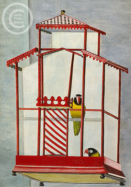 Lucian Freud "The Birds of Olivier Larronde"&nbsp; 1946&nbsp; Oil on Panel&nbsp; 34.9cm x 24.8cm 