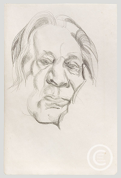 Lucian Freud 'The Painter's Father' 1970's Pencil on Paper 22.9cmx16.5cm