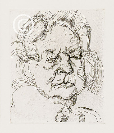 Lucian Freud "The Painter's Mother (1st version)" 1982 Etching (3 proofs) 15.2cmx12.7cm