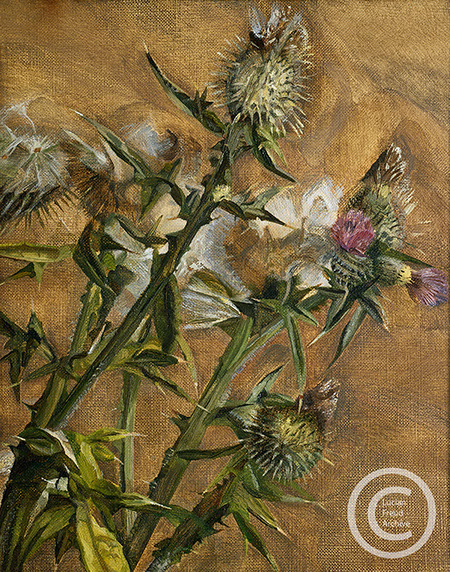 Lucian Freud "Thistle" 1967 Oil on Canvas 26.7cmx21cm