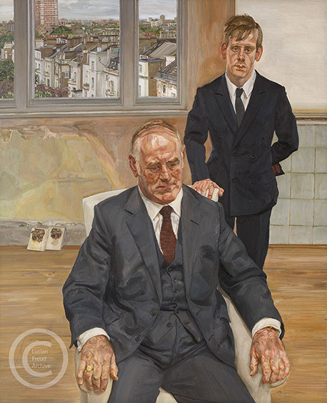 Lucian-Freud-"Two-Irishmen-in-West-11"-1984-1985-Oil-on-Canvas-172.7cmx142cm
