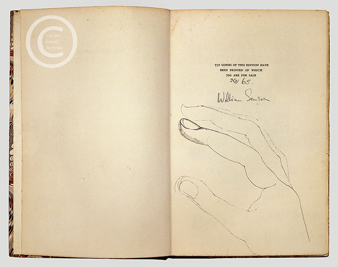Lucian Freud 'Untitled Drawing (Hand)' 1948 Ink on Book
