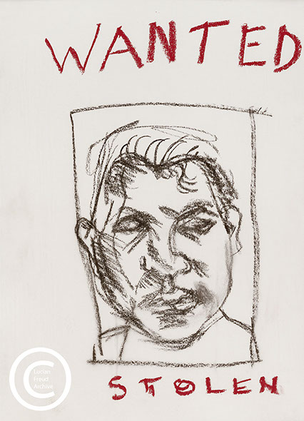Lucian Freud 'Wanted' 2001 Charcoal and Pastel on paper 40.6cm x 29.2cm