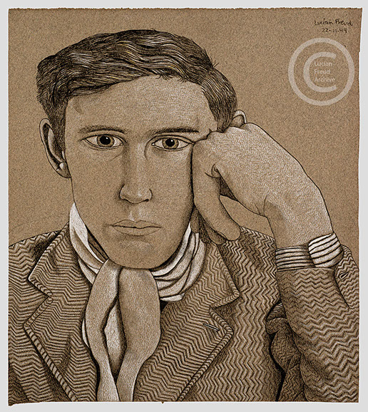 Lucian Freud 'Young man' 1944 Crayon and Chalk on paper 31.1cmx27.9cm