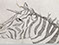 Lucian Freud 'Zebra-Unicorn' 1943 Ink on Paper 16.7cmx25.2cm